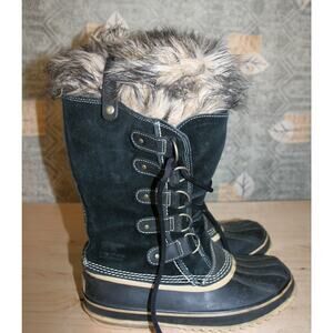Sorel Joan of Arctic Black Leather Insulated Boots 7 / 38.5